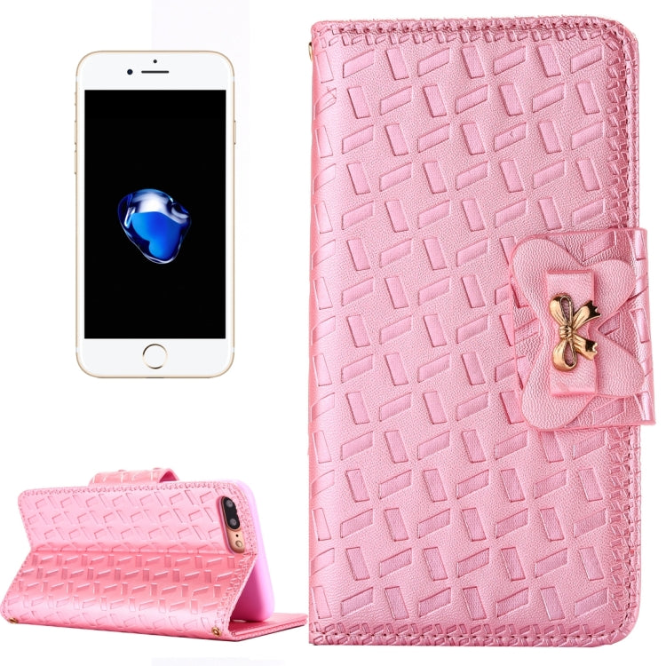 For iPhone 8 Plus & 7 Plus   Bowknot Embossing Horizontal Flip Leather Case with Holder & Card Slots & Wallet
