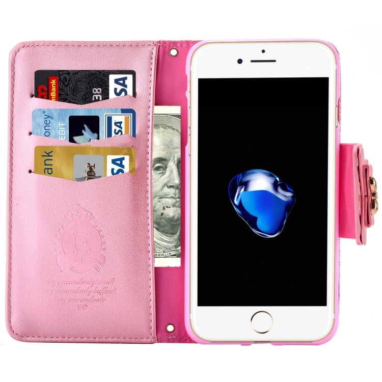 For iPhone 8 Plus & 7 Plus   Bowknot Embossing Horizontal Flip Leather Case with Holder & Card Slots & Wallet