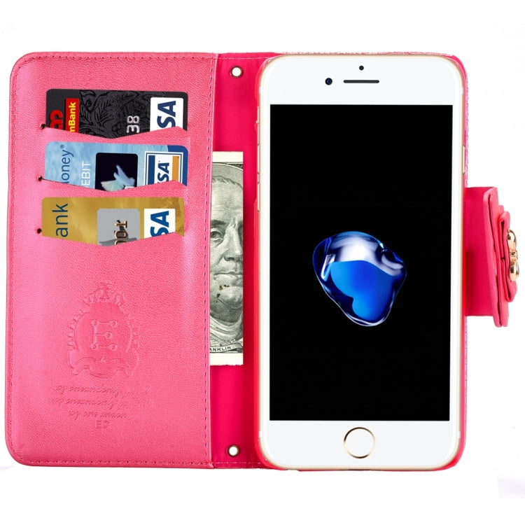 For iPhone 8 Plus & 7 Plus   Bowknot Embossing Horizontal Flip Leather Case with Holder & Card Slots & Wallet
