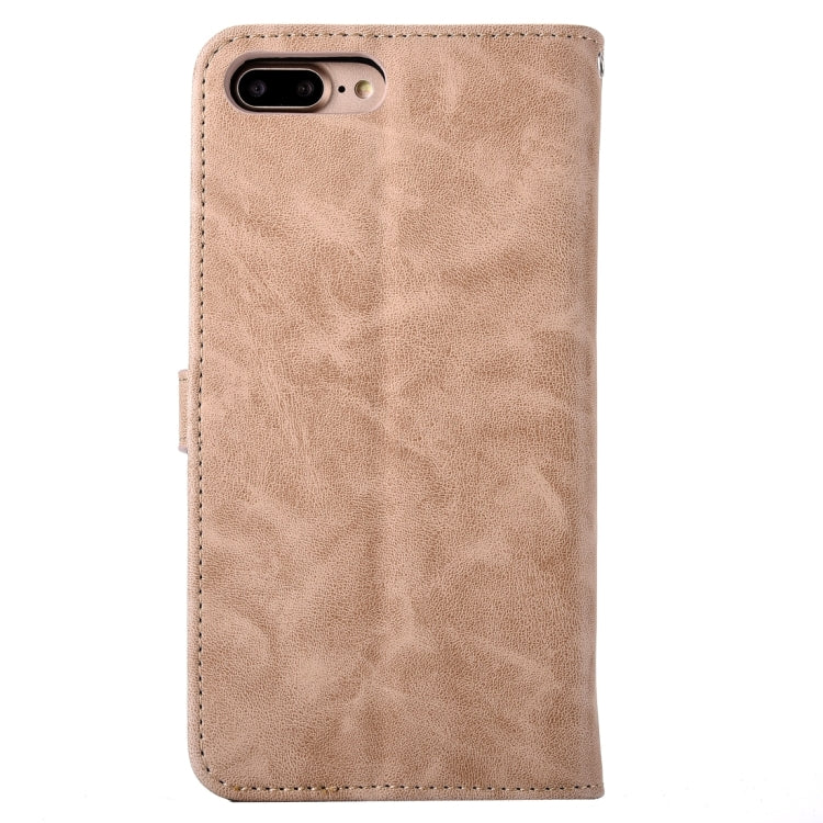 For iPhone 8 Plus & 7 Plus   Embroidery Flower Pattern Horizontal Flip Leather Case with Holder & Card Slots & Wallet & Photo Frame