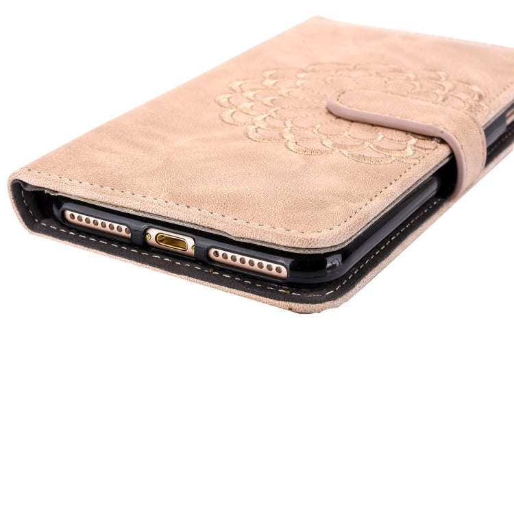 For iPhone 8 Plus & 7 Plus   Embroidery Flower Pattern Horizontal Flip Leather Case with Holder & Card Slots & Wallet & Photo Frame