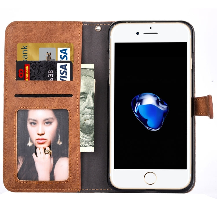 For iPhone 8 Plus & 7 Plus   Embroidery Flower Pattern Horizontal Flip Leather Case with Holder & Card Slots & Wallet & Photo Frame