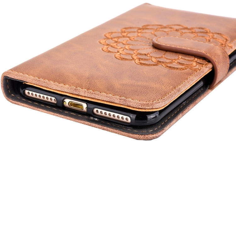 For iPhone 8 Plus & 7 Plus   Embroidery Flower Pattern Horizontal Flip Leather Case with Holder & Card Slots & Wallet & Photo Frame