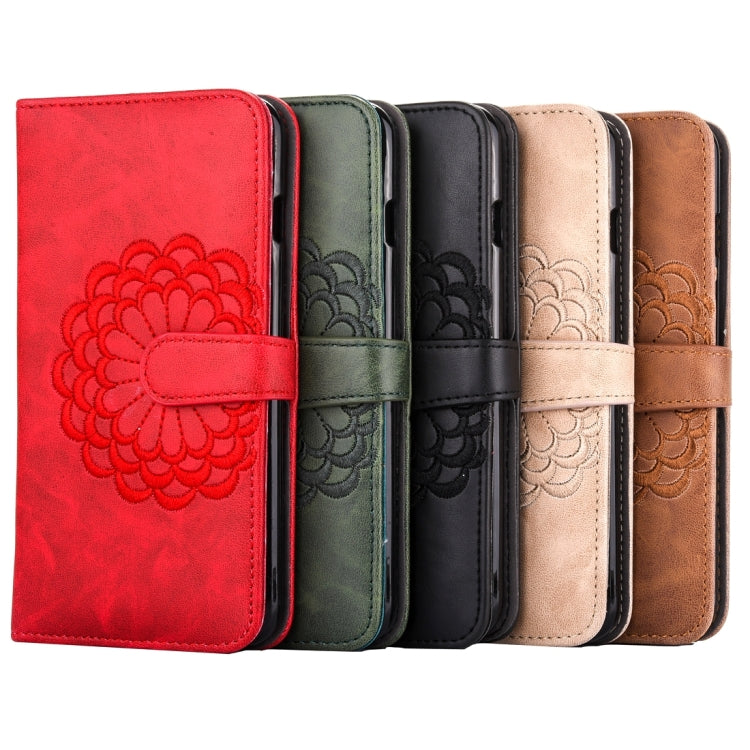 For iPhone 8 Plus & 7 Plus   Embroidery Flower Pattern Horizontal Flip Leather Case with Holder & Card Slots & Wallet & Photo Frame