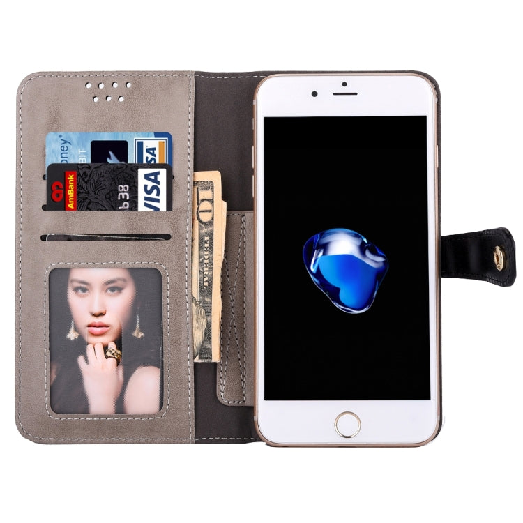 Universal Horizontal Flip Leather Case with Mirror & Holder & Card Slots & Wallet & Photo Frame for iPhone 8 Plus & 7 Plus   & 6s Plus & 6 Plus, Size: 16 x 8.5 x 2 cm