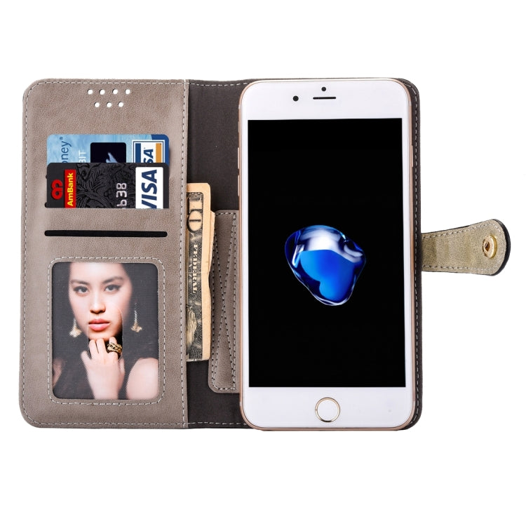 Universal Horizontal Flip Leather Case with Mirror & Holder & Card Slots & Wallet & Photo Frame for iPhone 8 Plus & 7 Plus   & 6s Plus & 6 Plus, Size: 16 x 8.5 x 2 cm