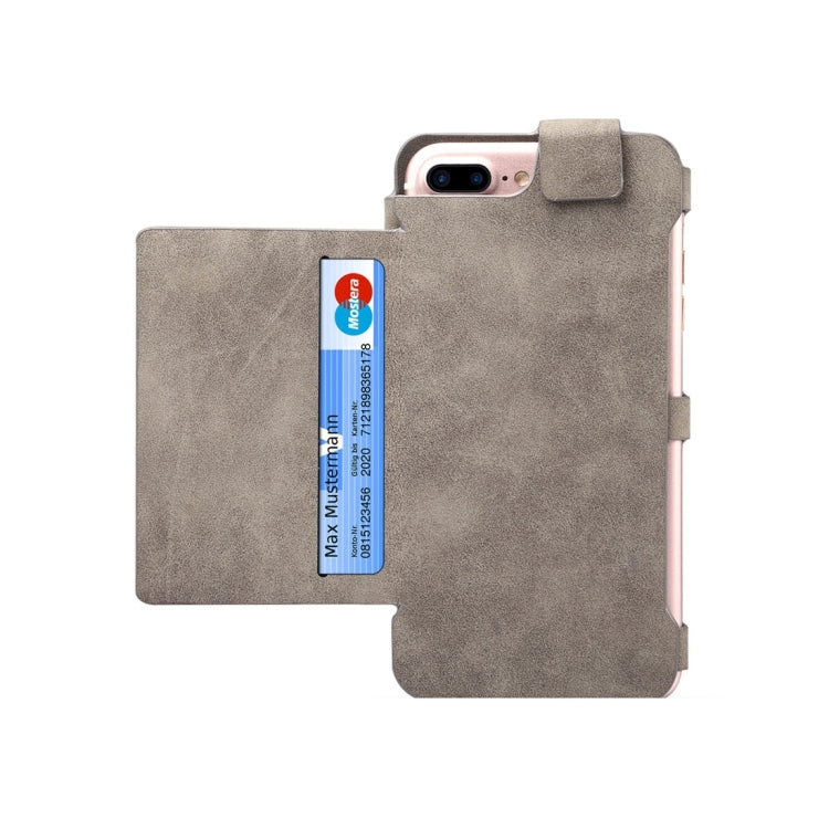 Dibase Multi-function Sheep Bar Material Universal Horizontal Flip Case for iPhone 8 Plus & 7 Plus  /6S Plus/6 Plus with Holder & Card Slots & Photo Frame & Hook & Detachable Back Protective Case