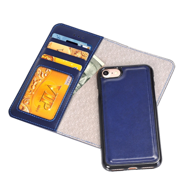 2 in 1 For iPhone 8 Plus & 7 Plus   Horizontal Flip Leather Case with Separable Magnetic Back Cover Shell & Card Slots & Wallet & Photo Frame
