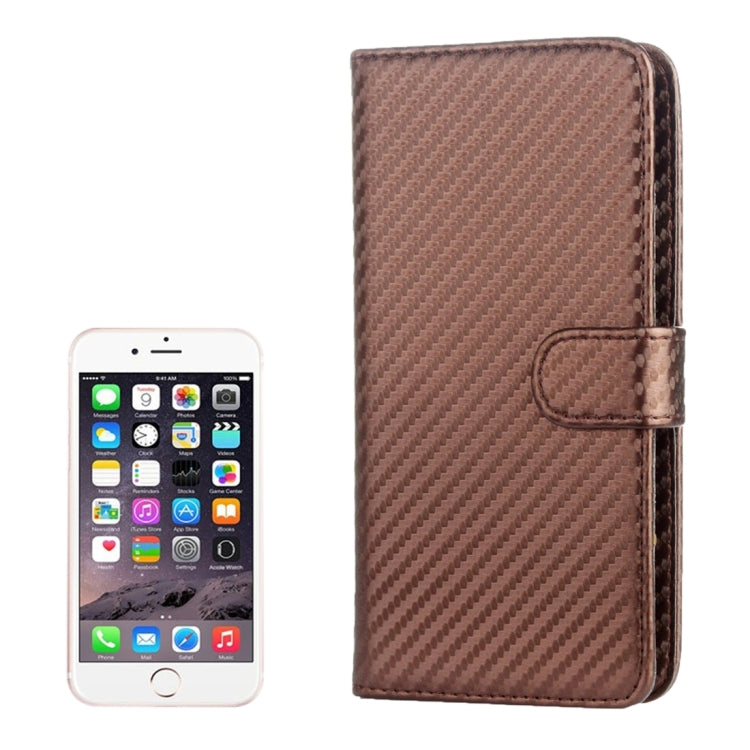 For iPhone 8 Plus & 7 Plus   & 6 Plus & 6s Plus Twill Texture Carbon Fiber Horizontal Flip Leather Case with Magnetic Buckle & Card Slots & Wallet