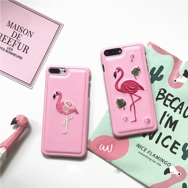 For iPhone 8 Plus & 7 Plus   Flamingo Pattern PU Protective Case