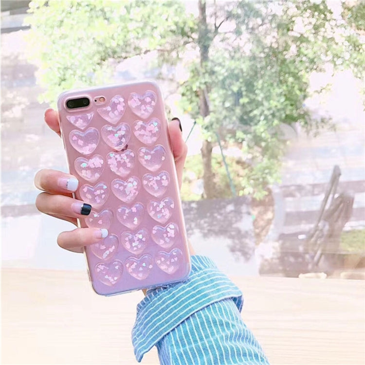 For iPhone 8 Plus & 7 Plus   3D Glitter Powder Love Pattern TPU Protective Case