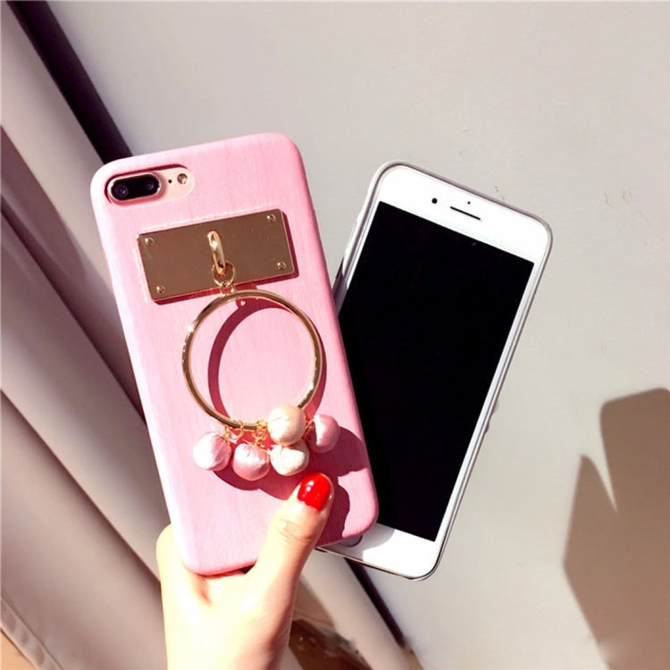For iPhone 8 Plus & 7 Plus   Metal Ring Decoration Shockproof Protective Back Cover Case