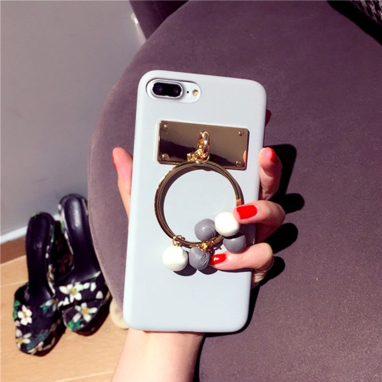 For iPhone 8 Plus & 7 Plus   Metal Ring Decoration Shockproof Protective Back Cover Case