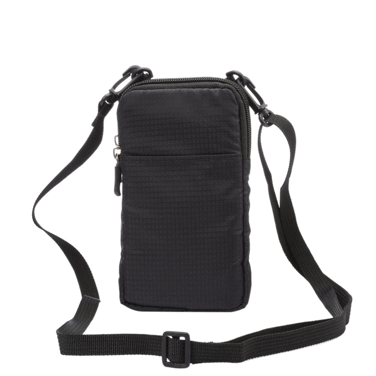 Universal Multi-function Plaid Texture Double Layer Zipper Sports Waist Bag / Shoulder Bag for iPhone X  & 7 & 7 Plus / Galaxy