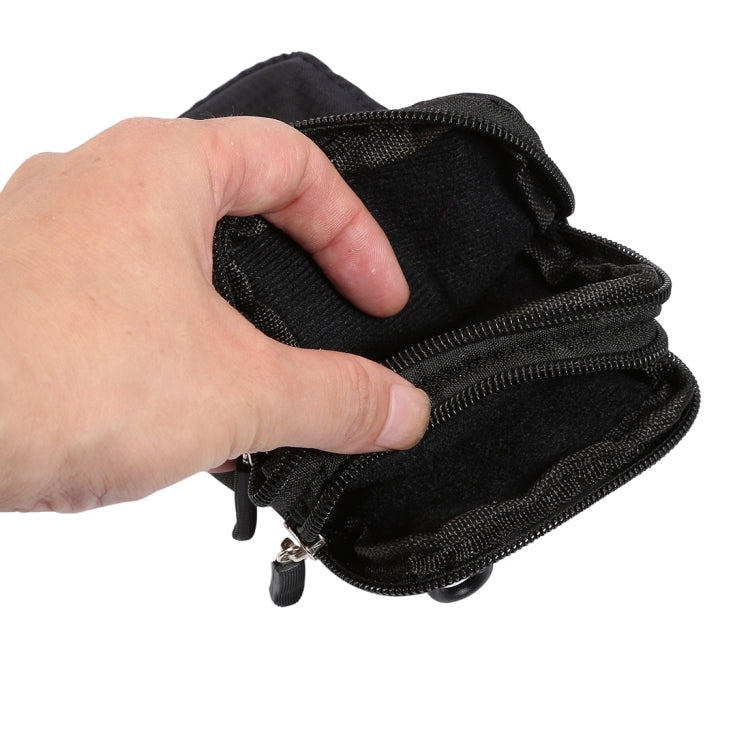 Universal Multi-function Plaid Texture Double Layer Zipper Sports Waist Bag / Shoulder Bag for iPhone X  & 7 & 7 Plus / Galaxy