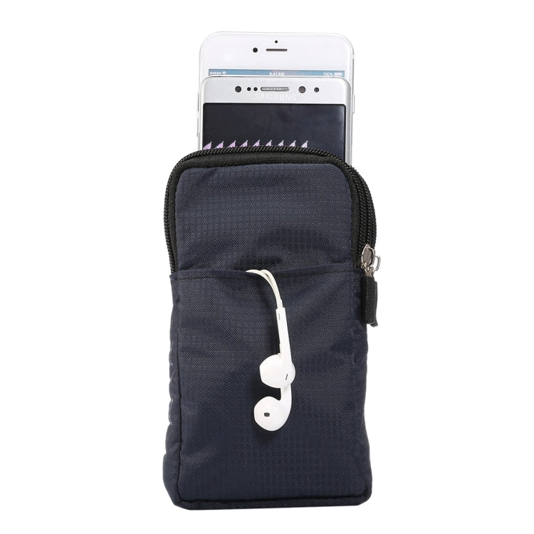 Universal Multi-function Plaid Texture Double Layer Zipper Sports Waist Bag / Shoulder Bag for iPhone X  & 7 & 7 Plus / Galaxy
