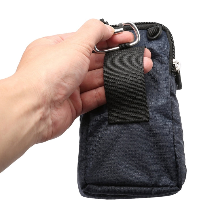 Universal Multi-function Plaid Texture Double Layer Zipper Sports Waist Bag / Shoulder Bag for iPhone X  & 7 & 7 Plus / Galaxy