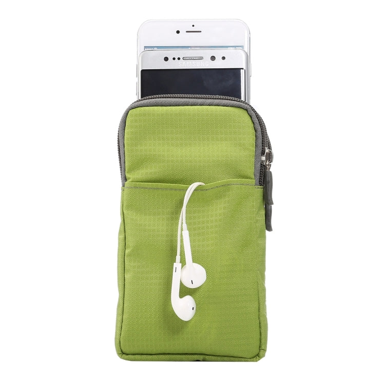 Universal Multi-function Plaid Texture Double Layer Zipper Sports Waist Bag / Shoulder Bag for iPhone X  & 7 & 7 Plus / Galaxy