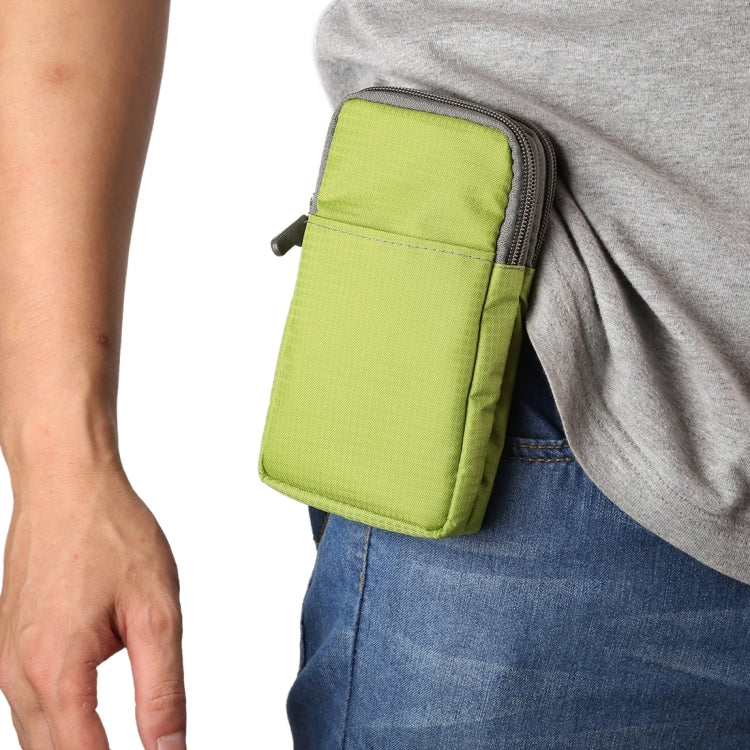 Universal Multi-function Plaid Texture Double Layer Zipper Sports Waist Bag / Shoulder Bag for iPhone X  & 7 & 7 Plus / Galaxy