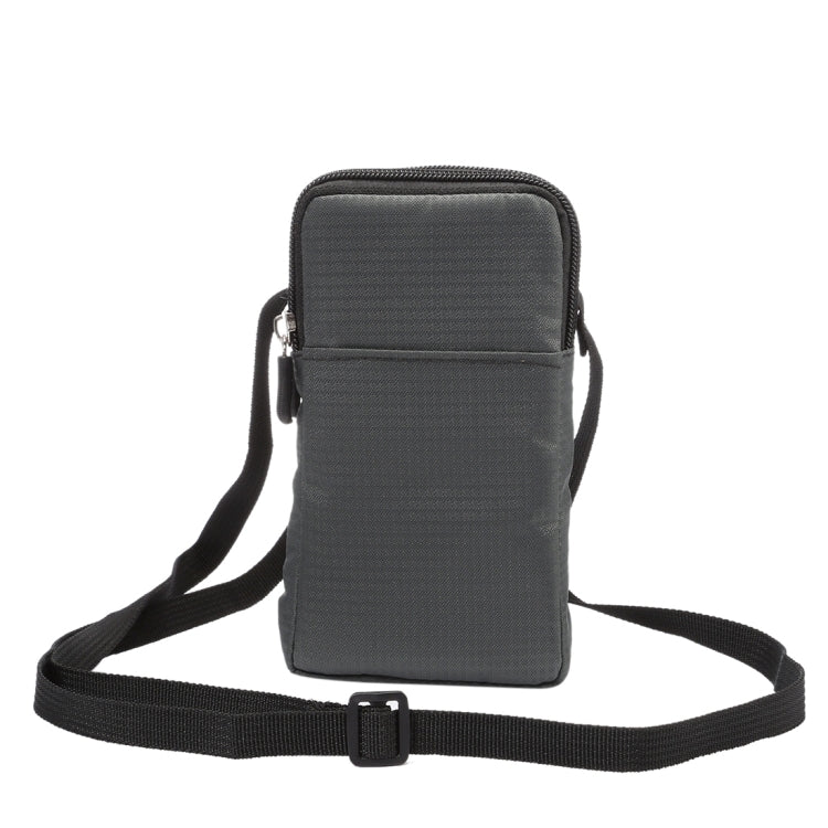 Universal Multi-function Plaid Texture Double Layer Zipper Sports Waist Bag / Shoulder Bag for iPhone X  & 7 & 7 Plus / Galaxy