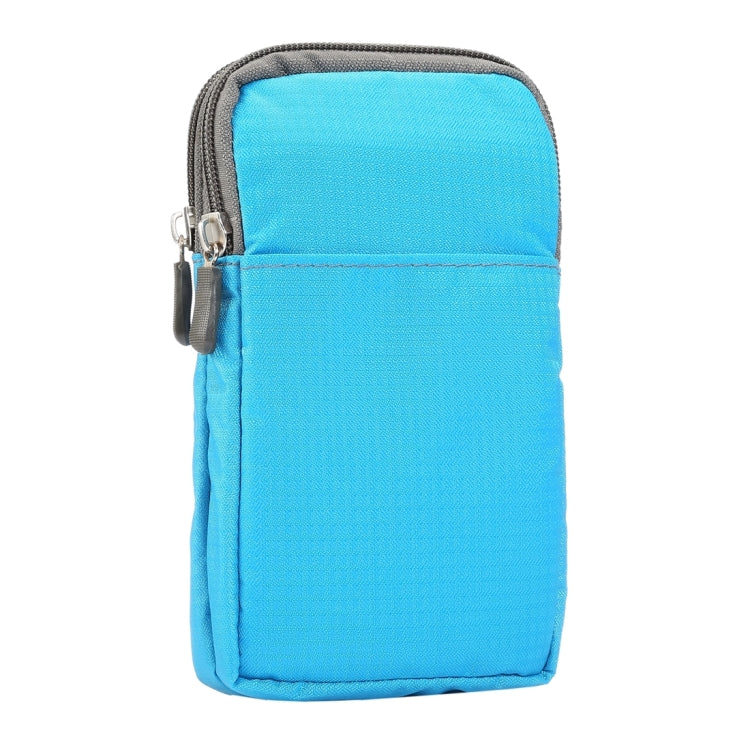 Universal Multi-function Plaid Texture Double Layer Zipper Sports Waist Bag / Shoulder Bag for iPhone X  & 7 & 7 Plus / Galaxy