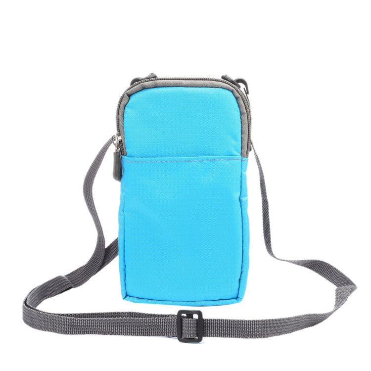 Universal Multi-function Plaid Texture Double Layer Zipper Sports Waist Bag / Shoulder Bag for iPhone X  & 7 & 7 Plus / Galaxy
