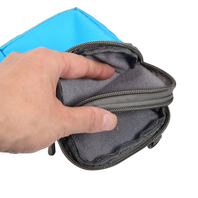 Universal Multi-function Plaid Texture Double Layer Zipper Sports Waist Bag / Shoulder Bag for iPhone X  & 7 & 7 Plus / Galaxy