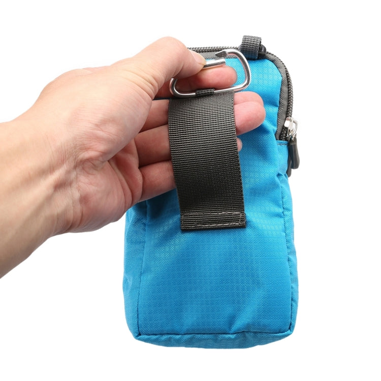 Universal Multi-function Plaid Texture Double Layer Zipper Sports Waist Bag / Shoulder Bag for iPhone X  & 7 & 7 Plus / Galaxy