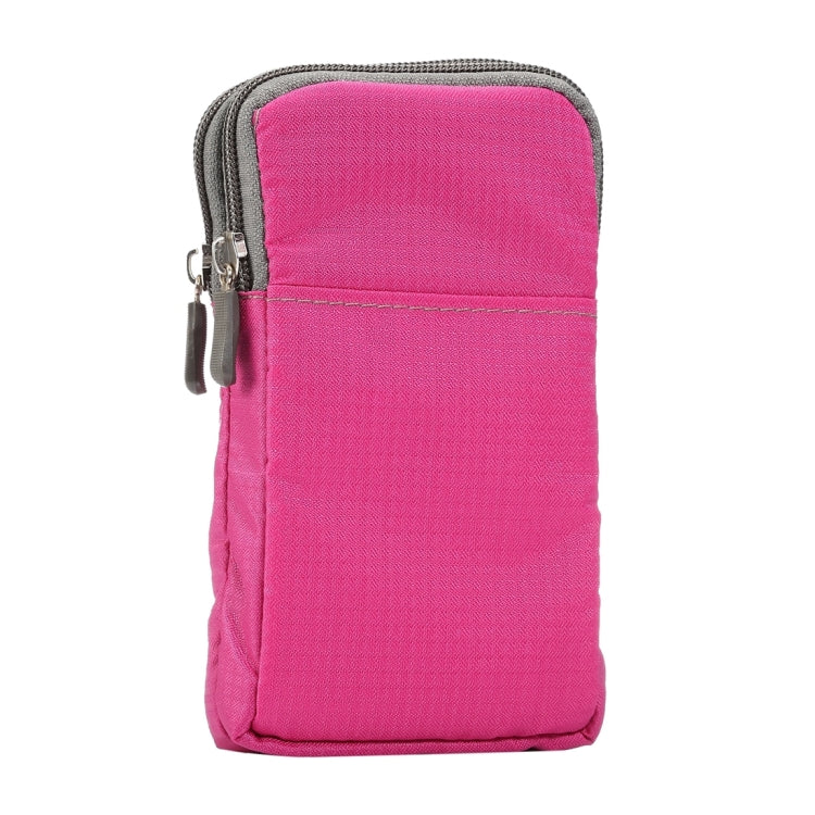 Universal Multi-function Plaid Texture Double Layer Zipper Sports Waist Bag / Shoulder Bag for iPhone X  & 7 & 7 Plus / Galaxy