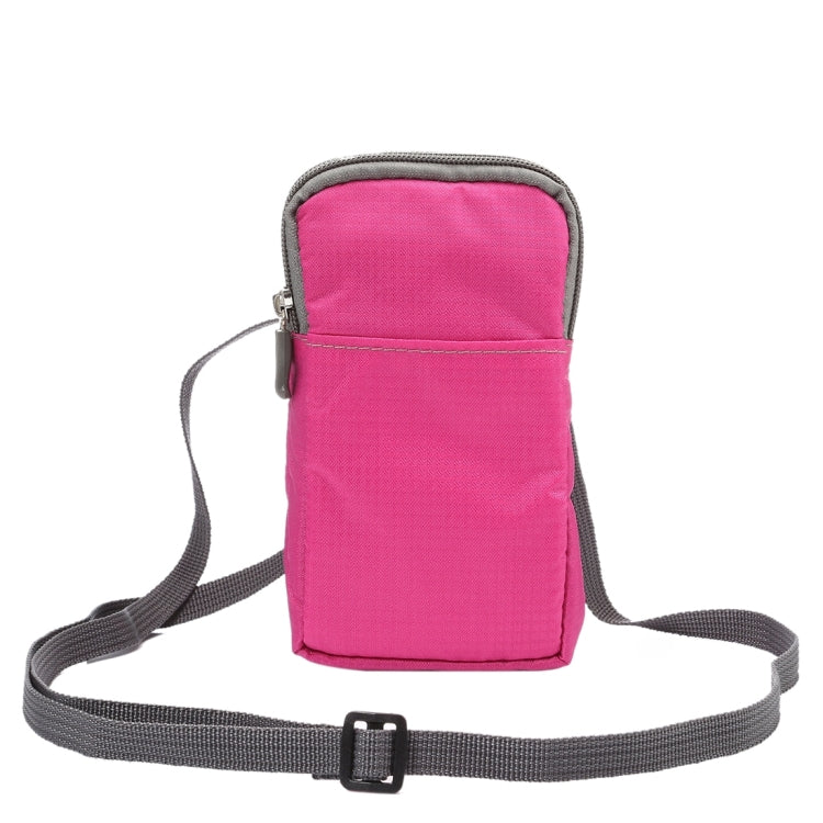 Universal Multi-function Plaid Texture Double Layer Zipper Sports Waist Bag / Shoulder Bag for iPhone X  & 7 & 7 Plus / Galaxy