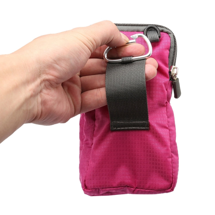 Universal Multi-function Plaid Texture Double Layer Zipper Sports Waist Bag / Shoulder Bag for iPhone X  & 7 & 7 Plus / Galaxy