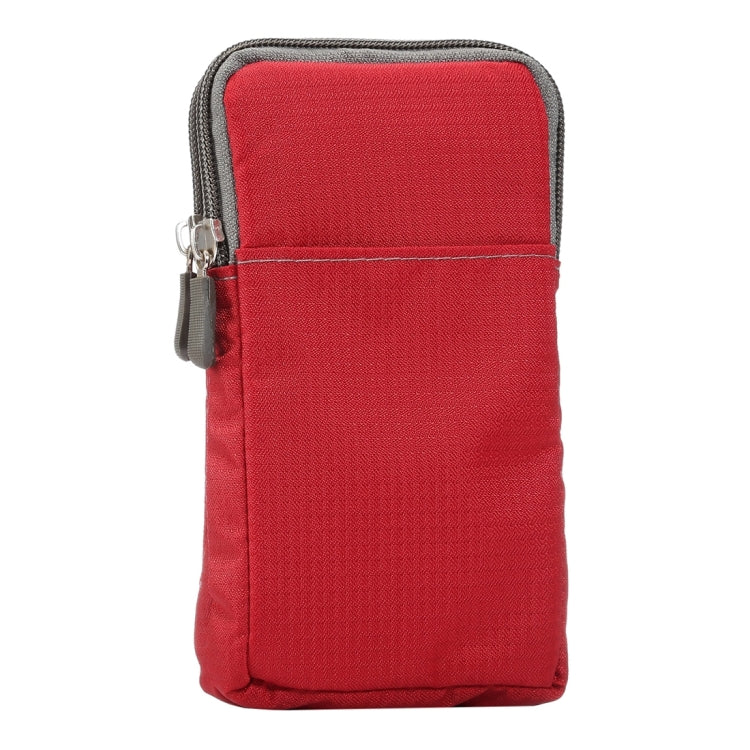 Universal Multi-function Plaid Texture Double Layer Zipper Sports Waist Bag / Shoulder Bag for iPhone X  & 7 & 7 Plus / Galaxy