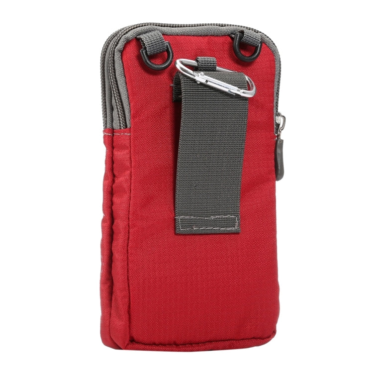 Universal Multi-function Plaid Texture Double Layer Zipper Sports Waist Bag / Shoulder Bag for iPhone X  & 7 & 7 Plus / Galaxy
