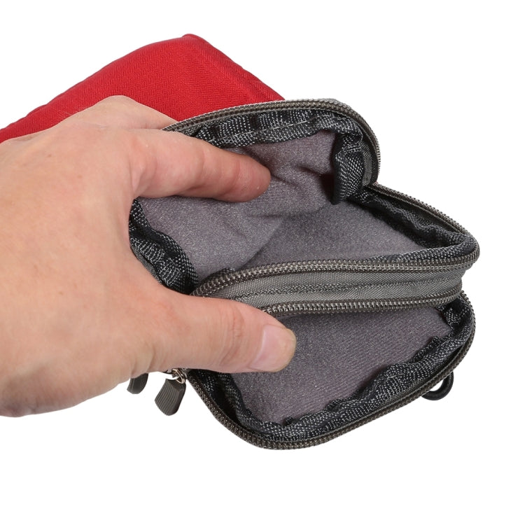 Universal Multi-function Plaid Texture Double Layer Zipper Sports Waist Bag / Shoulder Bag for iPhone X  & 7 & 7 Plus / Galaxy