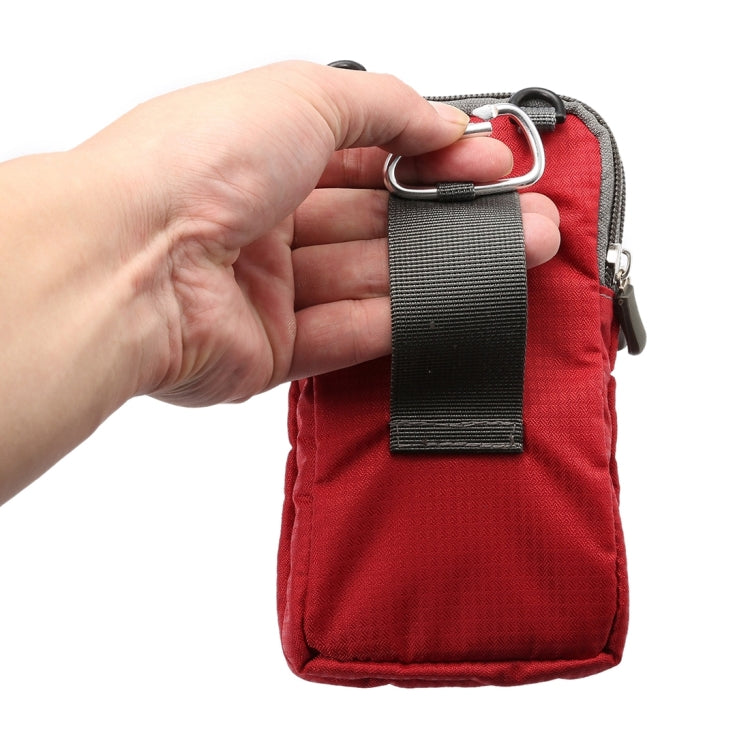 Universal Multi-function Plaid Texture Double Layer Zipper Sports Waist Bag / Shoulder Bag for iPhone X  & 7 & 7 Plus / Galaxy