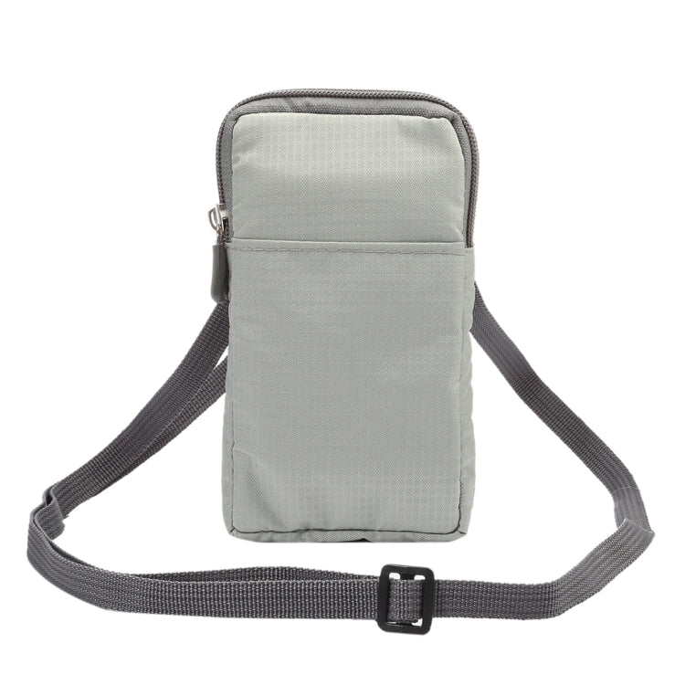 Universal Multi-function Plaid Texture Double Layer Zipper Sports Waist Bag / Shoulder Bag for iPhone X  & 7 & 7 Plus / Galaxy