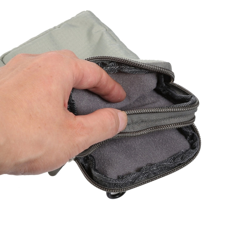 Universal Multi-function Plaid Texture Double Layer Zipper Sports Waist Bag / Shoulder Bag for iPhone X  & 7 & 7 Plus / Galaxy
