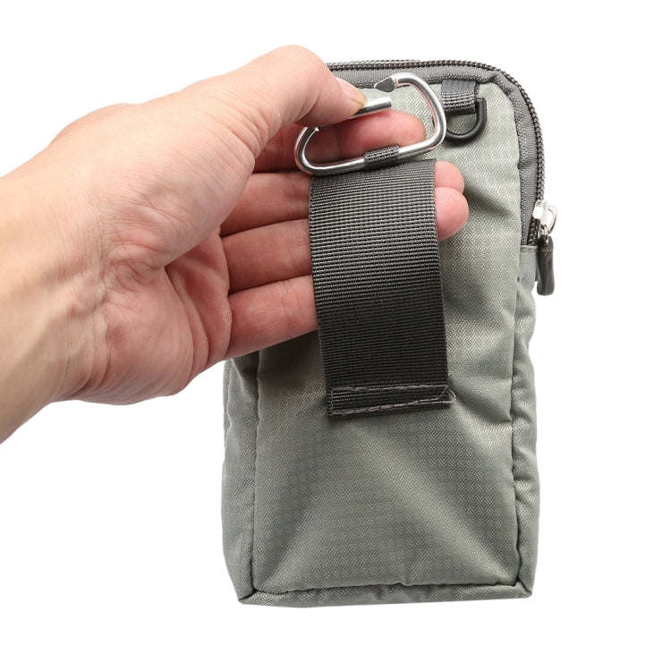 Universal Multi-function Plaid Texture Double Layer Zipper Sports Waist Bag / Shoulder Bag for iPhone X  & 7 & 7 Plus / Galaxy