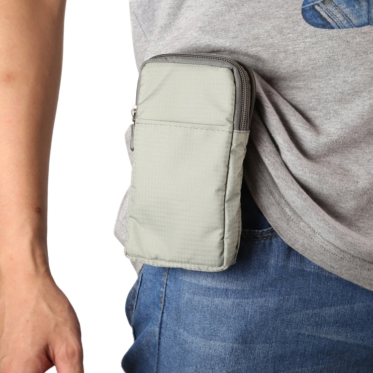 Universal Multi-function Plaid Texture Double Layer Zipper Sports Waist Bag / Shoulder Bag for iPhone X  & 7 & 7 Plus / Galaxy