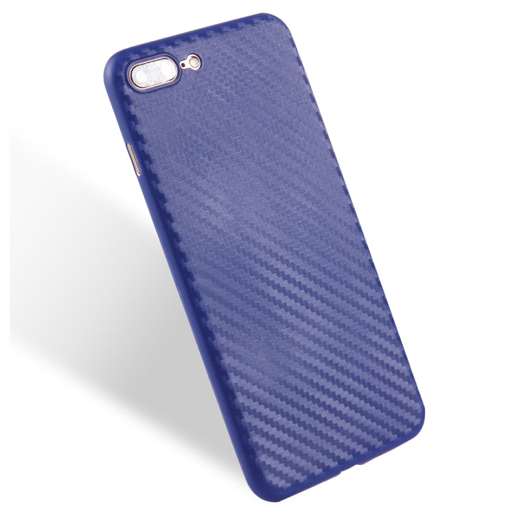 For iPhone 8 Plus & 7 Plus   Carbon Fibre Texture PP Protective Back Cover Case