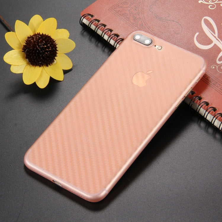 For iPhone 8 Plus & 7 Plus   Carbon Fibre Texture PP Protective Back Cover Case