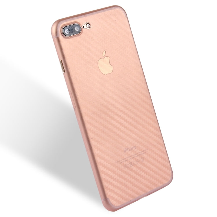 For iPhone 8 Plus & 7 Plus   Carbon Fibre Texture PP Protective Back Cover Case