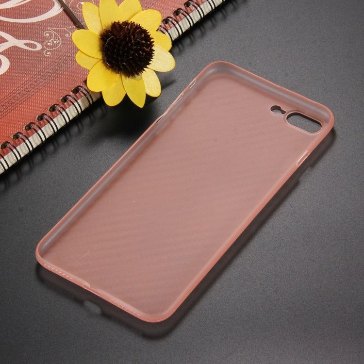 For iPhone 8 Plus & 7 Plus   Carbon Fibre Texture PP Protective Back Cover Case