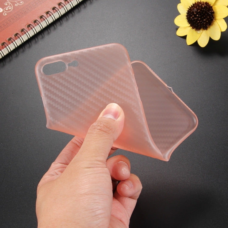 For iPhone 8 Plus & 7 Plus   Carbon Fibre Texture PP Protective Back Cover Case