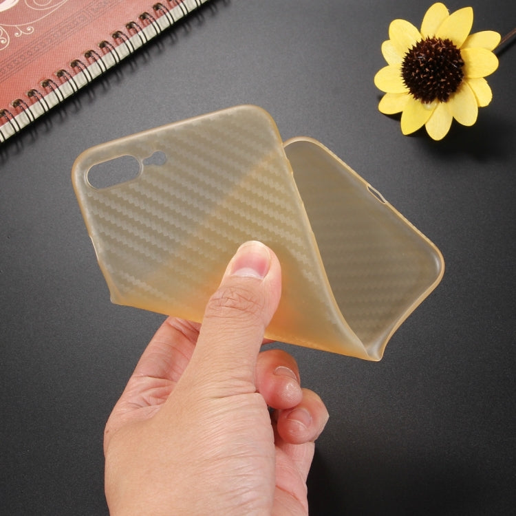 For iPhone 8 Plus & 7 Plus   Carbon Fibre Texture PP Protective Back Cover Case