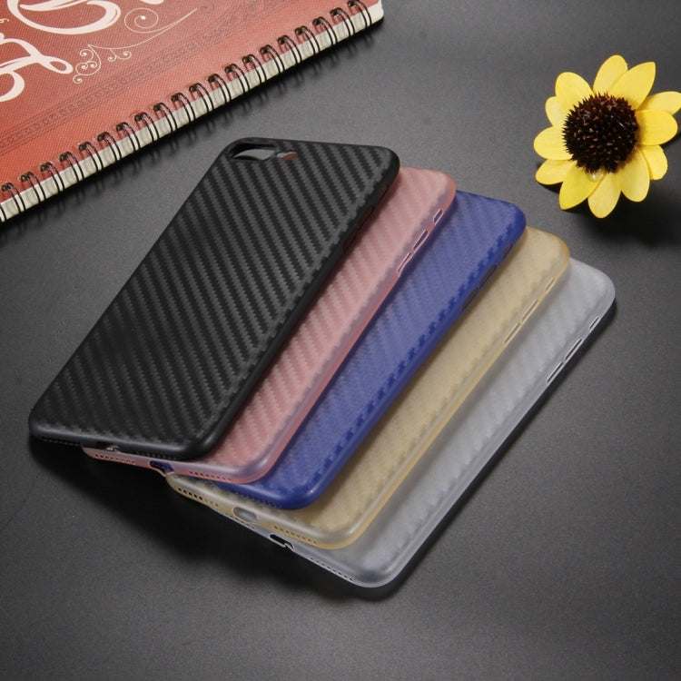 For iPhone 8 Plus & 7 Plus   Carbon Fibre Texture PP Protective Back Cover Case