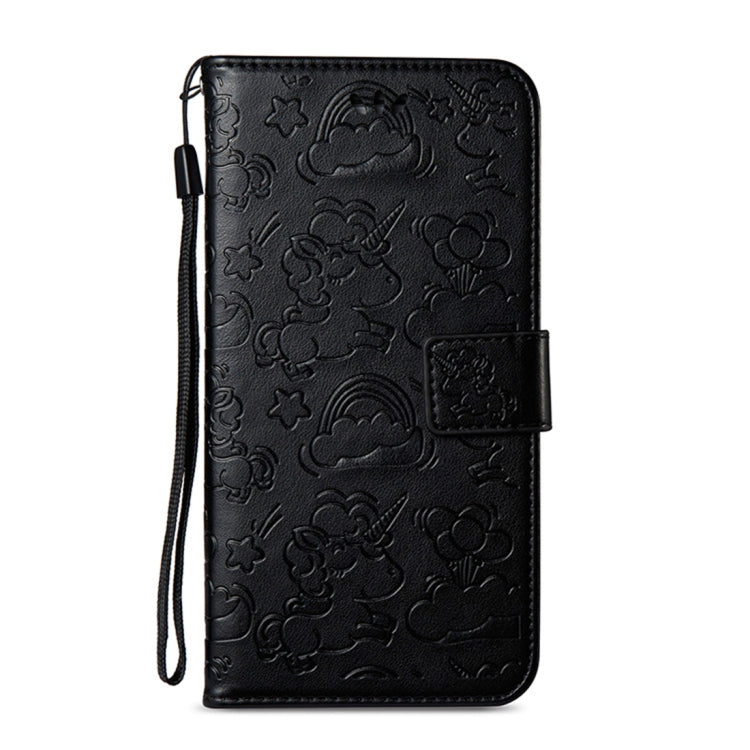 For iPhone 8 Plus & 7 Plus Embossed Horse Cloud Print Horizontal Flip Leather Case with Holder & Card Slots & Wallet & Lanyard