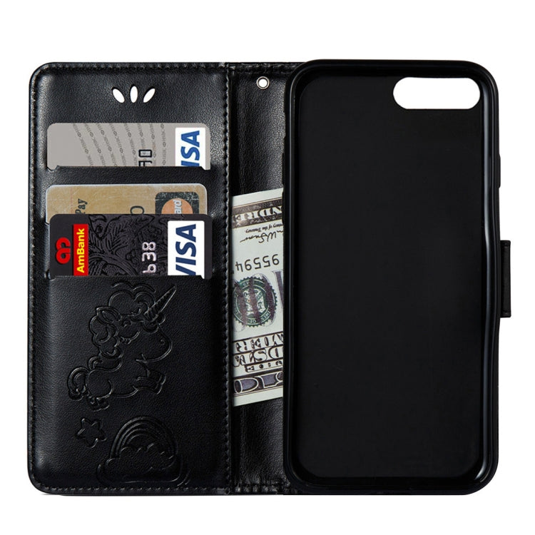 For iPhone 8 Plus & 7 Plus Embossed Horse Cloud Print Horizontal Flip Leather Case with Holder & Card Slots & Wallet & Lanyard