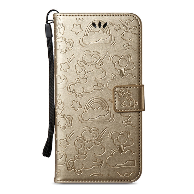 For iPhone 8 Plus & 7 Plus Embossed Horse Cloud Print Horizontal Flip Leather Case with Holder & Card Slots & Wallet & Lanyard