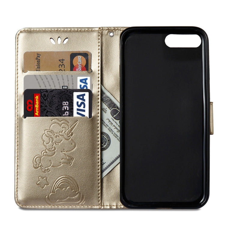 For iPhone 8 Plus & 7 Plus Embossed Horse Cloud Print Horizontal Flip Leather Case with Holder & Card Slots & Wallet & Lanyard